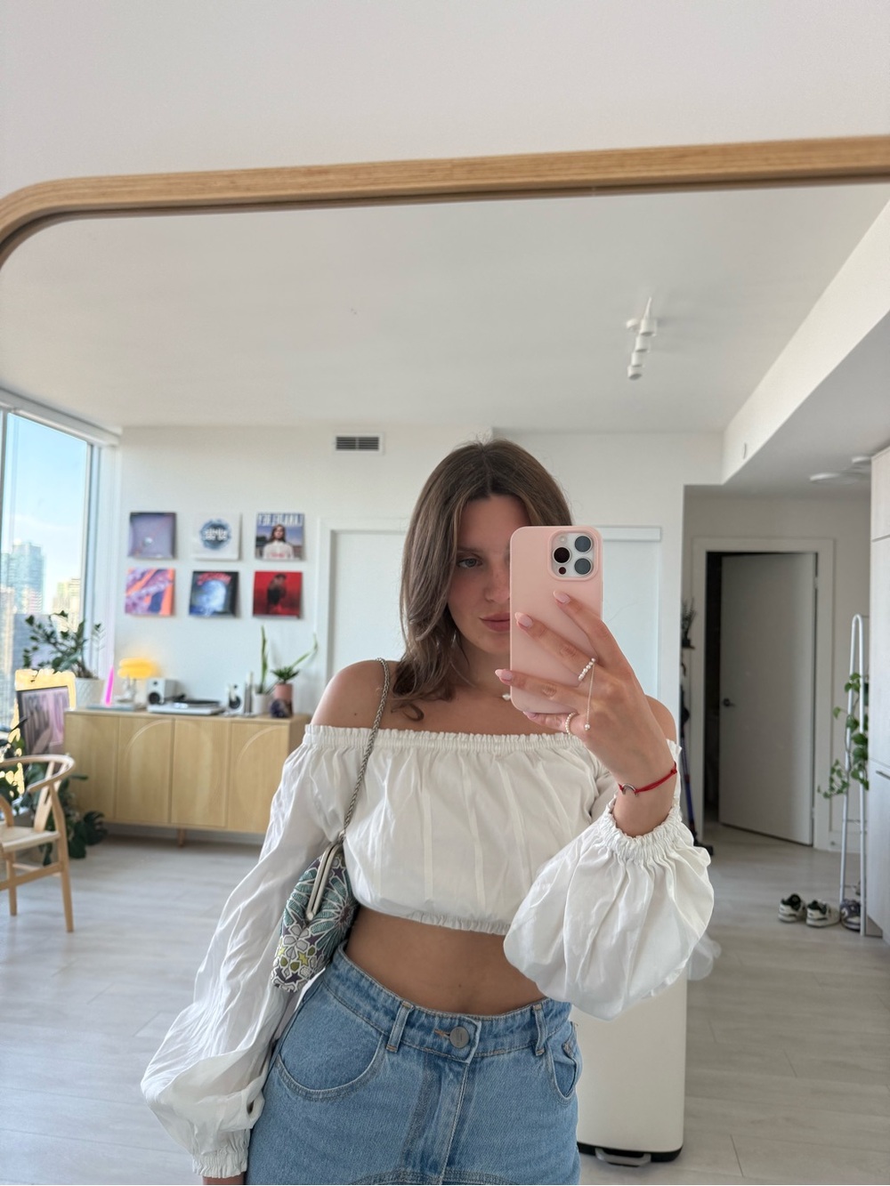 White Off-Shoulder Peasant Top - Women